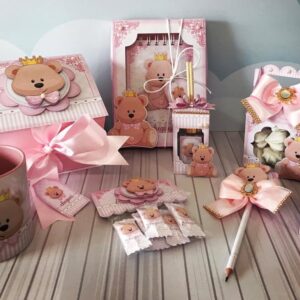 Kit Lembrancinhas Maternidade Ursinha Rosa