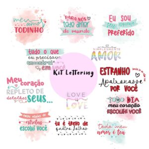 Kit Lettering Dia dos Namorados