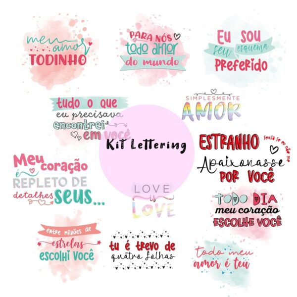 Kit Lettering Dia dos Namorados