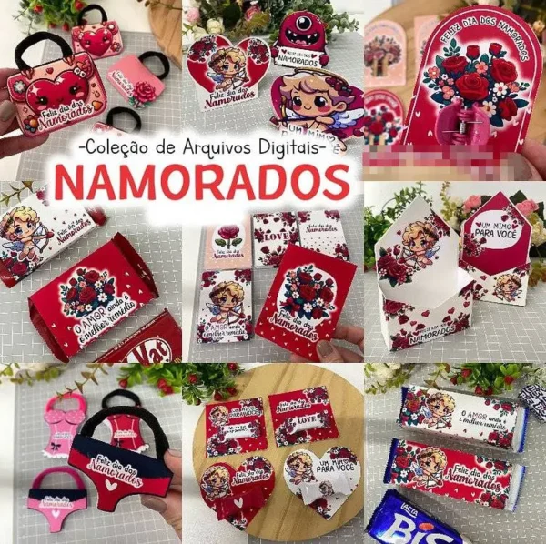 Kit Mimos Dia dos Namorados - Arquivos de Corte em PDF