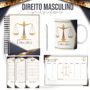 Kit para Encadernação Direito Masculino - Arquivo Digital 5 Kit para Encadernação Direito Masculino - Arquivo Digital