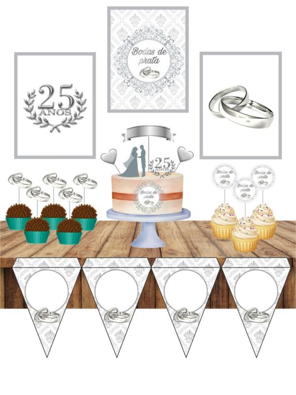 Kit Só um bolinho Bodas de Prata
