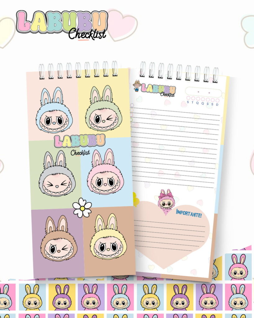 Labubu Checklist - Arquivo Digital Png, pdf e Studio
