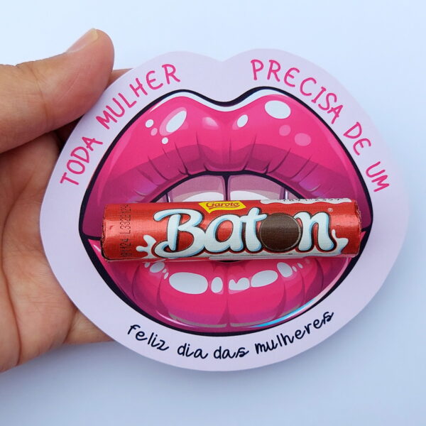 Lembrancinha Boca Baton Chocolate Dia das Mulheres