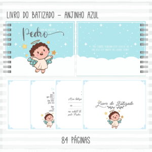 Livro Batizado Anjinho Azul