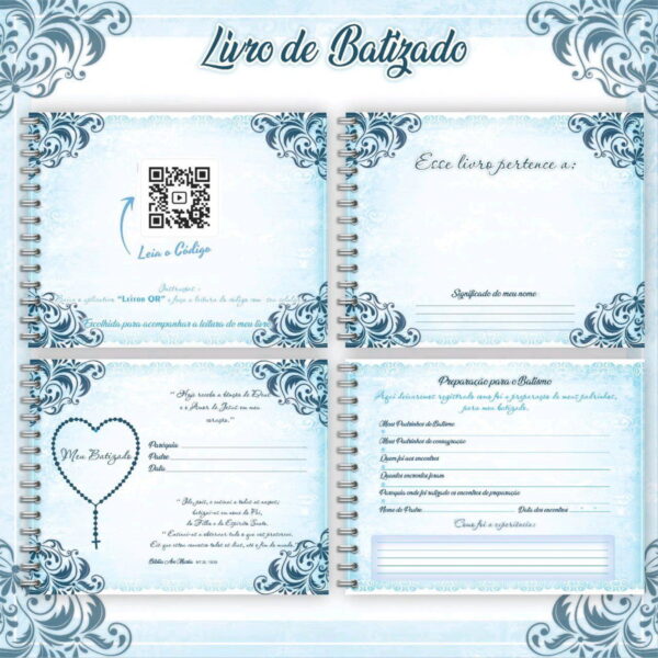 Livro Batizado Azul