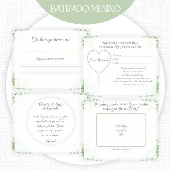 Livro Batizado Menino Verde