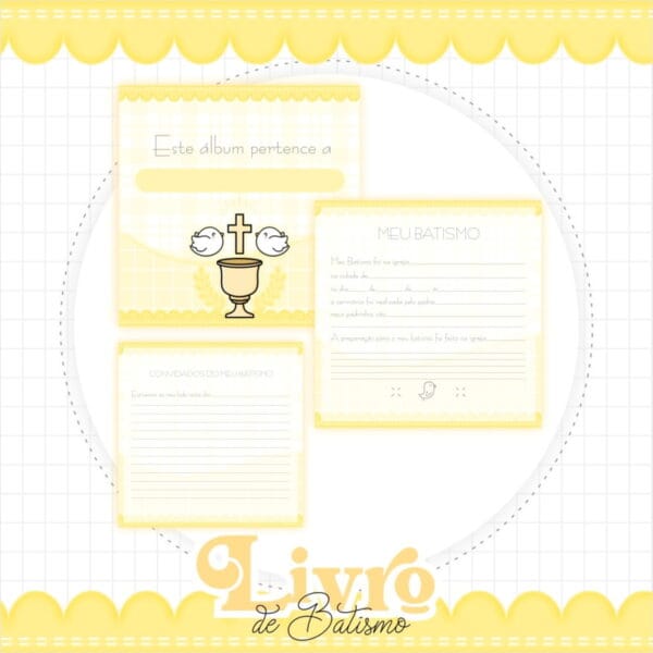 Livro Batizado Neutro Amarelo