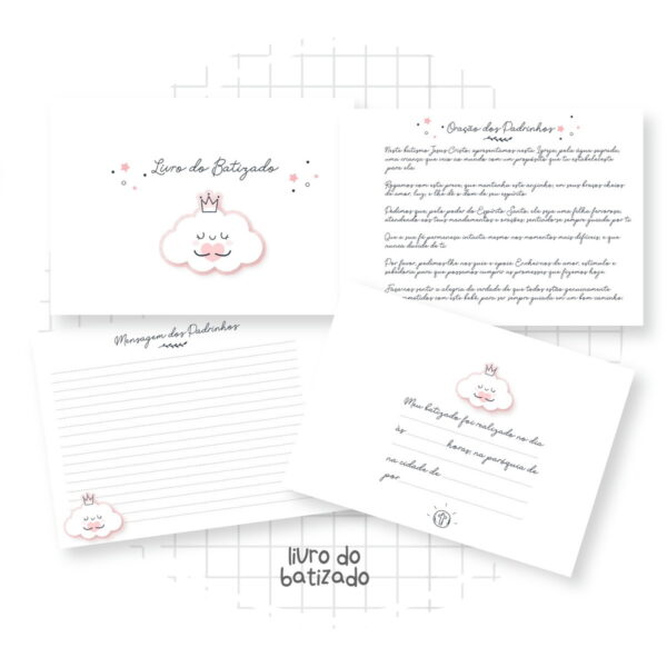 Livro Batizado Nuvem Menina