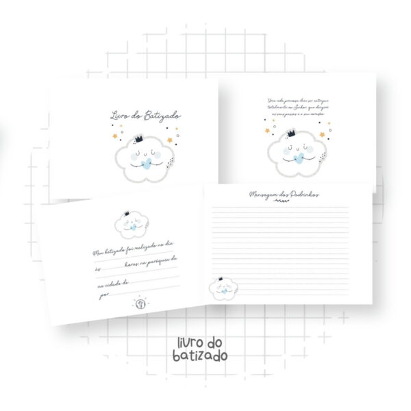Livro Batizado Nuvem Menino