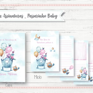 Livro de Assinaturas Passarinho Baby - Arquivo Digital