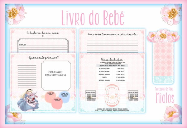 Livro do bebê Alice no Pais das Maravilhas