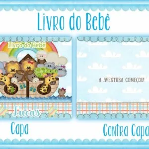 Livro do Bebê Arca de Noé Menino 7 Livro do Bebê Arca de Noé Menino