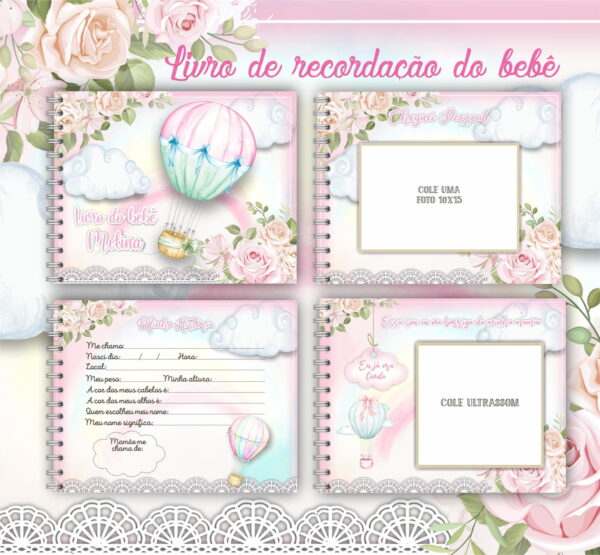 Livro do Bebê Balão Rosa