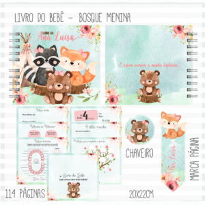 Livro do Bebê Bosque Menina #1 - Arquivo Digital 10 Livro do Bebê Bosque Menina #1 - Arquivo Digital