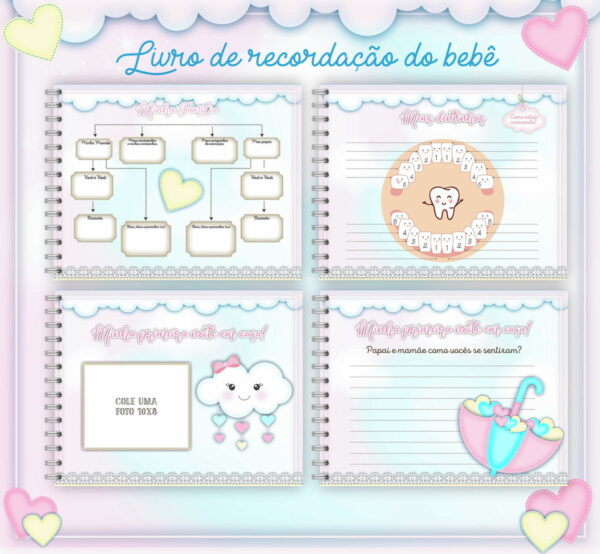 Livro do Bebê Chuva de Amor Rosa