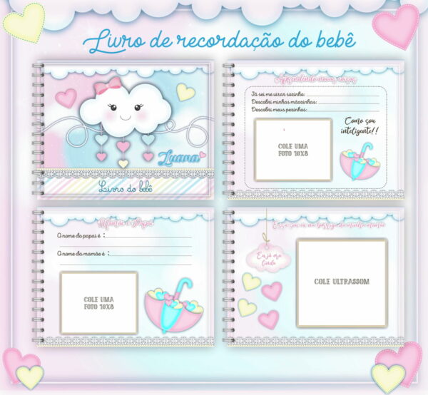 Livro do Bebê Chuva de Amor Rosa