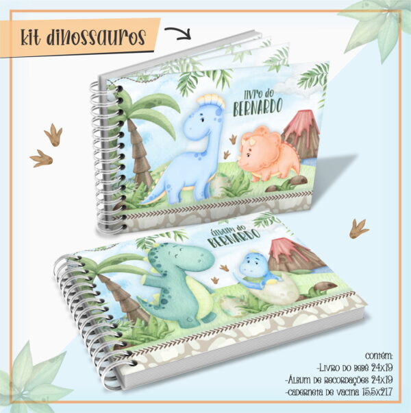Livro Do Bebê Dino Aquarelado