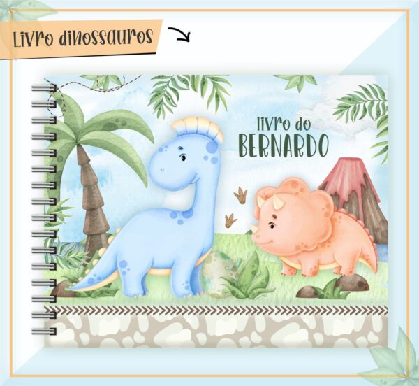 Livro Do Bebê Dino Aquarelado