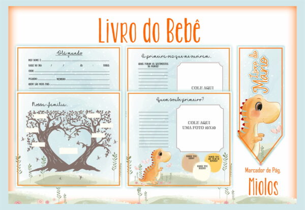 Livro do Bebê Dino Laranja