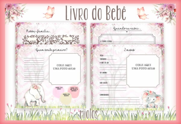 Livro do Bebê Elefante Rosa