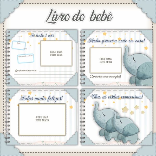 Livro do Bebê Elefantinho Cinza