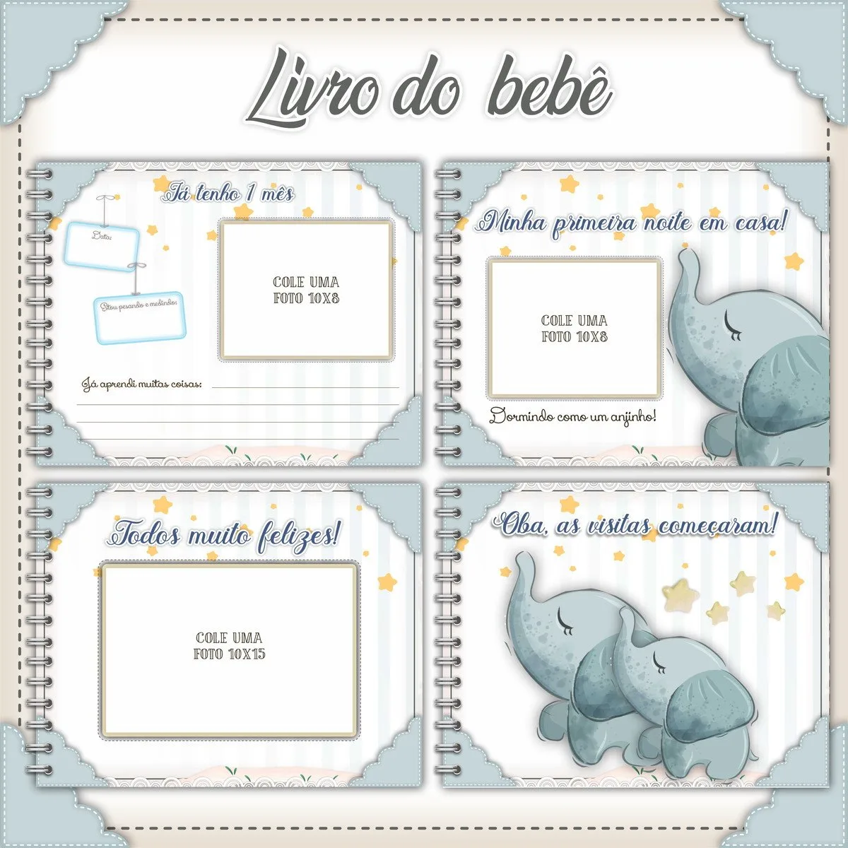 Livro do Bebê Elefantinho Cinza 1 Livro do Bebê Elefantinho Cinza