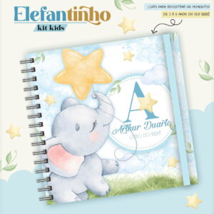 Livro do Bebê Elefantinho Menino Azul - Arquivo Digital