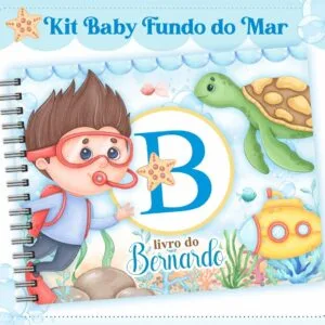 Livro do Bebê Fundo do Mar Azul Menino 24 Livro do Bebê Fundo do Mar Azul Menino