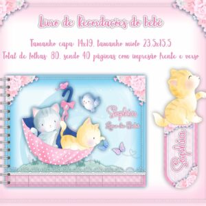 livro do bebe gatinhos rosa arquivo digital lembrancas