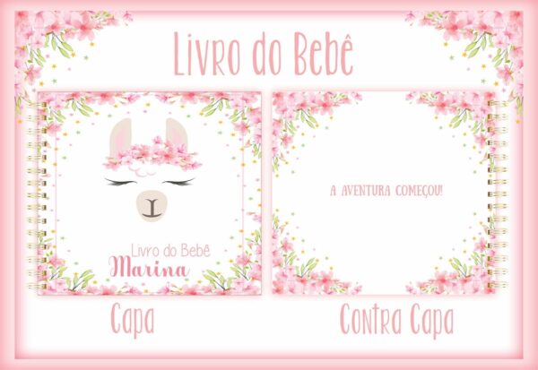 Livro do Bebê Lhama Rosa