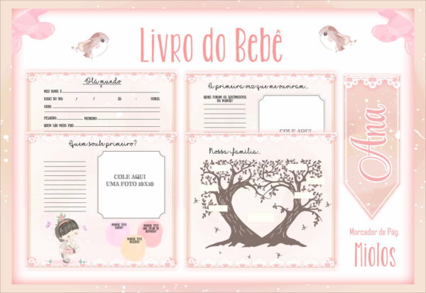 Livro do Bebê Menina Aquarela