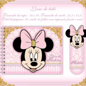 livro do bebe minie rosa arquivo digital livro de recordacoes