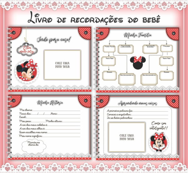 Livro do Bebê Minie Vermelha