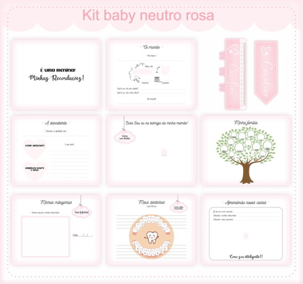 Livro do Bebê Neutro Rosa