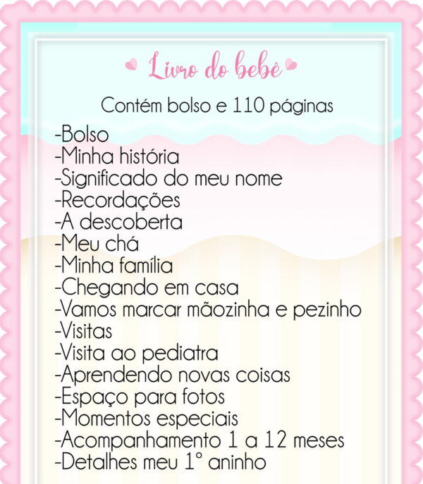 Livro do Bebê Neutro Rosa
