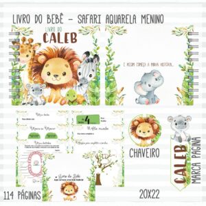 Livro do Bebê Safari Aquarela Menino
