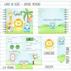 Livro do Bebê Safari Menino Verde