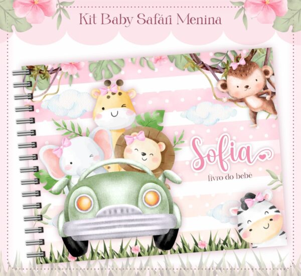 Livro do Bebê Safari Rosa Menina