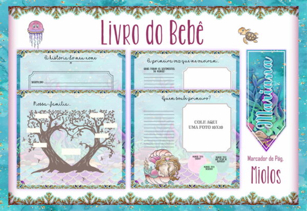 Livro do Bebê Sereia Cute
