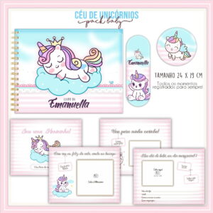 Livro do Bebê Unicórnio Cute - Arquivo Digital