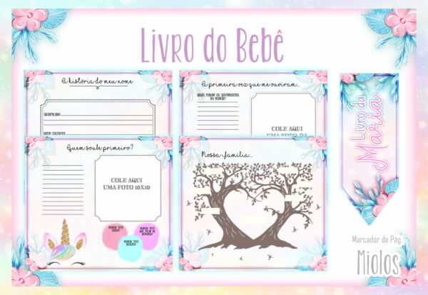 Livro do Bebê Unicornio Glitter