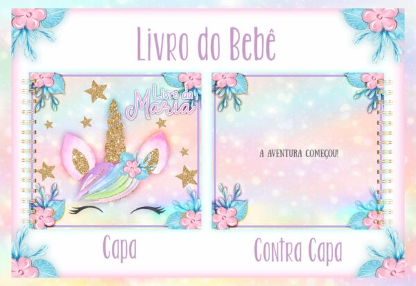 Livro do Bebê Unicornio Glitter