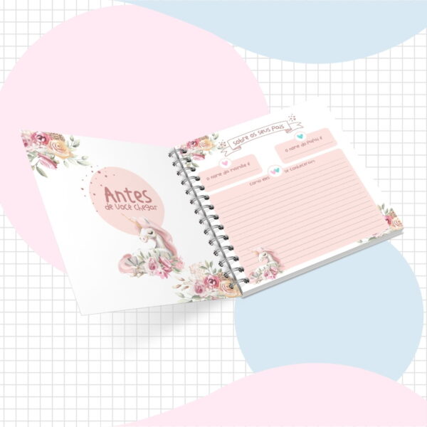 Livro do Bebê Unicórnio Rosa
