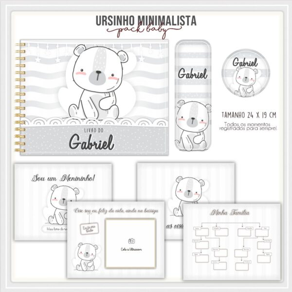 Livro do Bebê Ursinho Minimalista