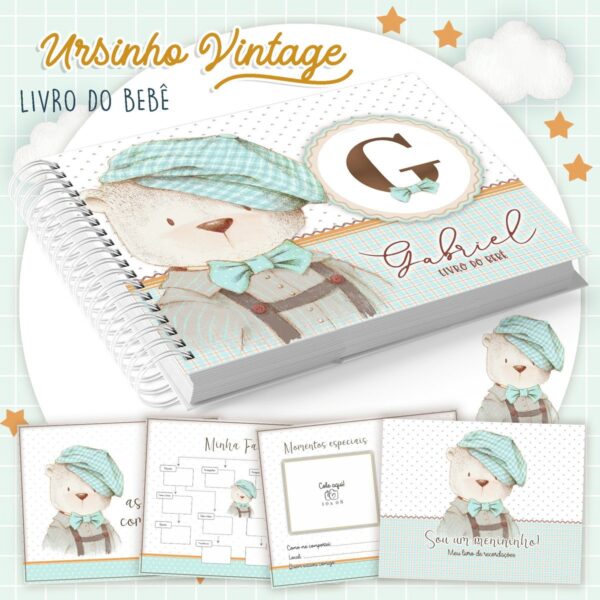 Livro do bebê Ursinho Vintage I