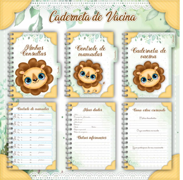Livro e Caderneta do Bebê Leãozinho