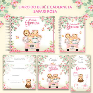 Livro e Caderneta Safari Rosa