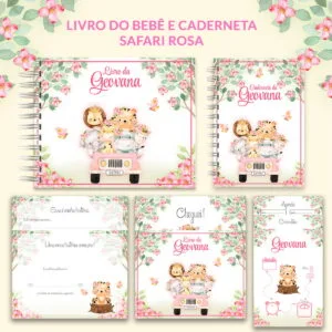 Livro e Caderneta Safari Rosa 15 Livro e Caderneta Safari Rosa