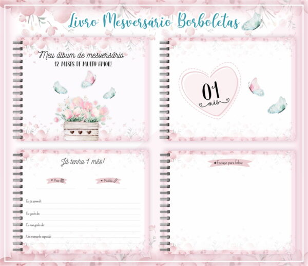 Livro Mesversário Borboletas